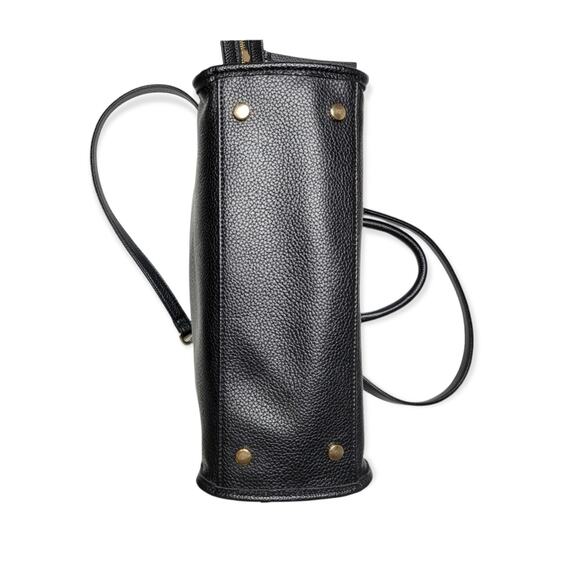 Steve Madden Satchel Purse 3 Compartment Shoulder Bag Black - Picture 7 of 13